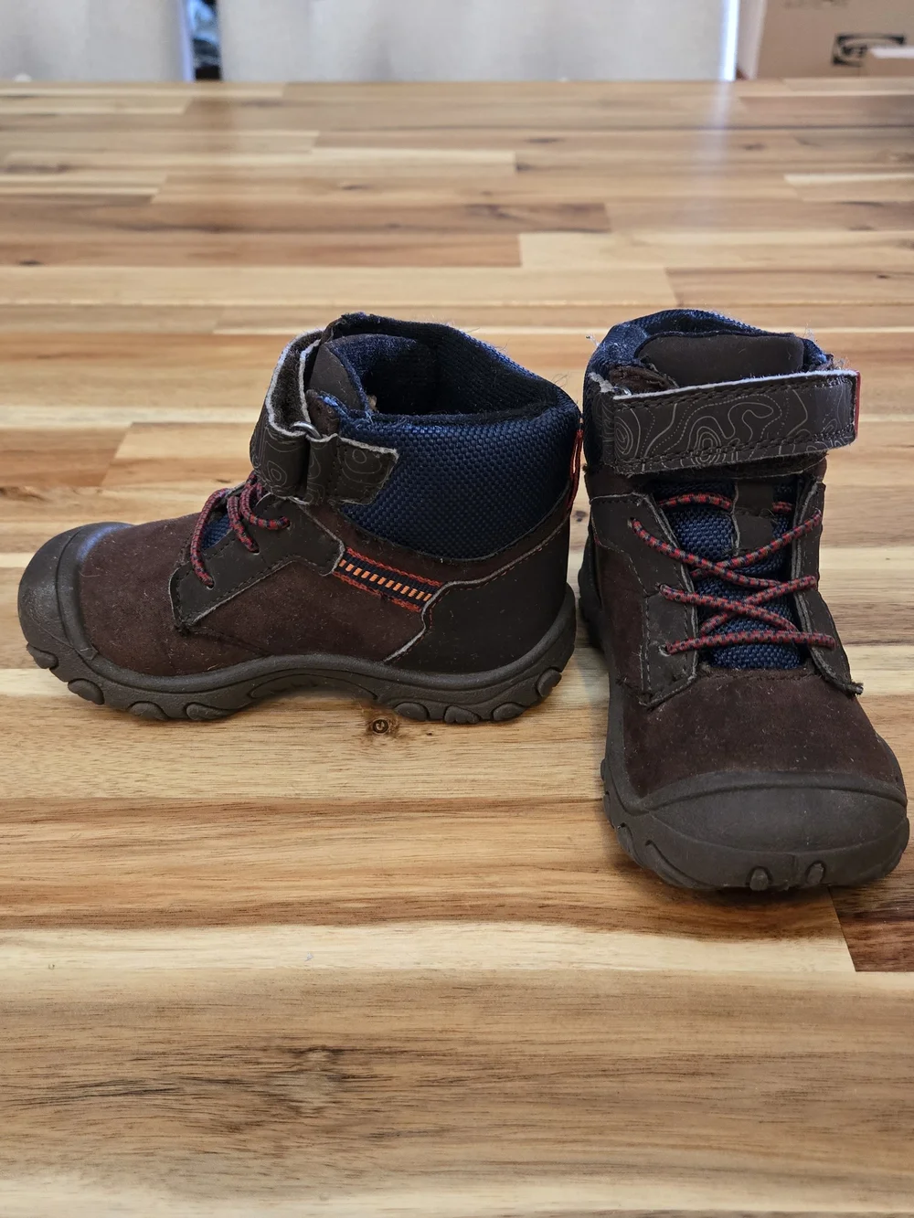 Toddler Waterproof Hiking, Winter Boots in Navy and Brown